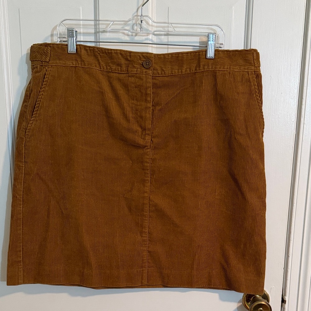 NWT Talbots Brown Corduroy Mini Skirt Size 16